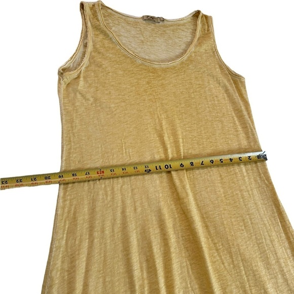 7 Agosto 100% Cotton Yellow Eyelet Hem Sleeveless High Low Maxi Dress size M - Picture 10 of 17